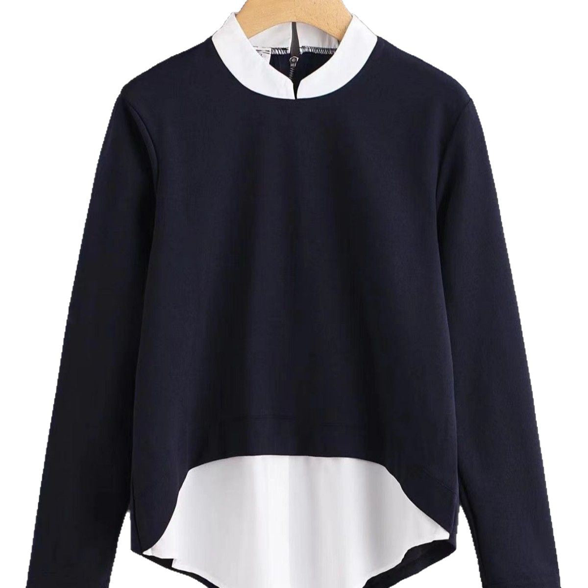 Plus Size Color Block Long Sleeve Sweatshirt Top
