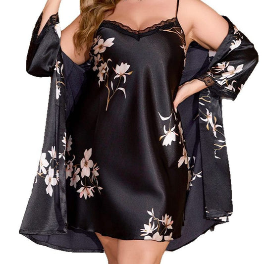 Plus Size Nightgown and Robe Set