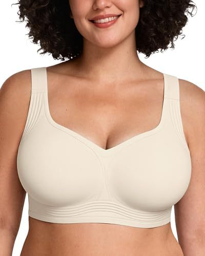 Plus Size Seamless Non-Wire Push-Up Bra Full Coverage — front view