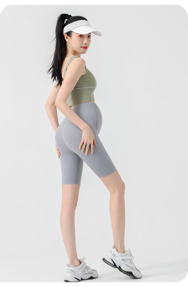 Plus Size Maternity Yoga Pants Seamless Shorts