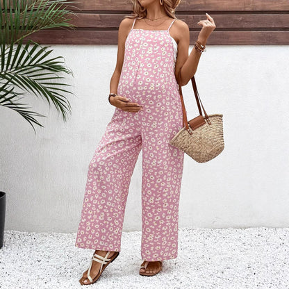 Plus Size Bohemian Printed Maternity Jumpsuit - Plus Size XL-4XL - View 3
