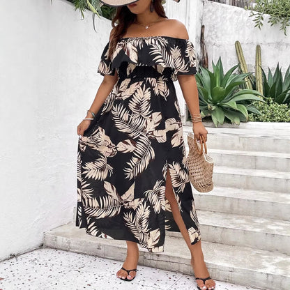 Plus Size Off-Shoulder Long Dress Elegant