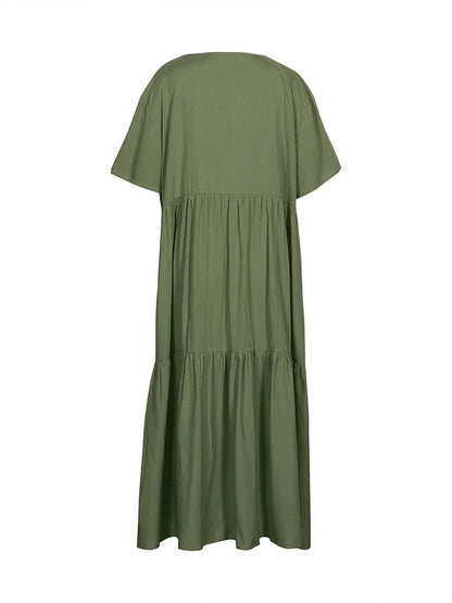 Plus Size Casual V-Neck A-Line Dress - Plus Size XL-4XL - View 4