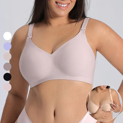 Plus Size Maternity Nursing Bra Front Button Seamless - Plus Size Clothing