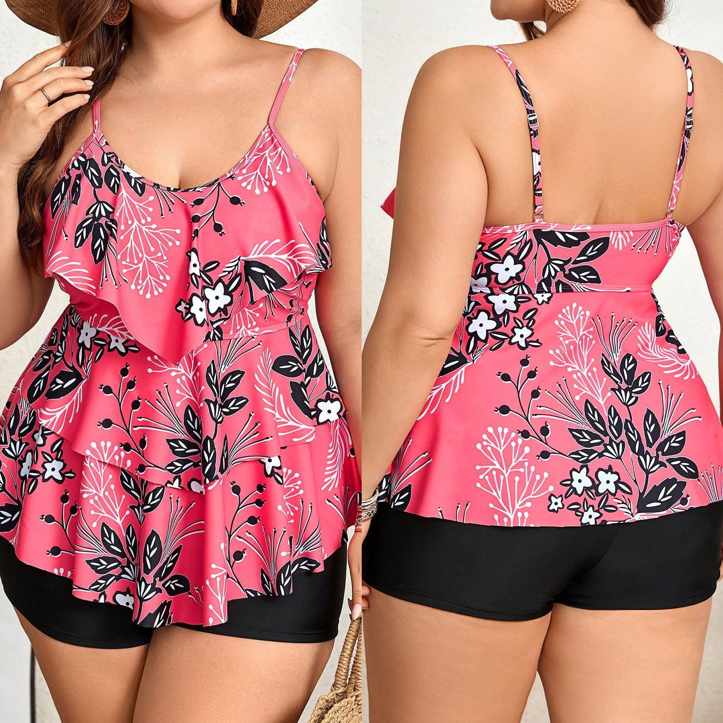 Plus Size Separate Tankini Swimwear