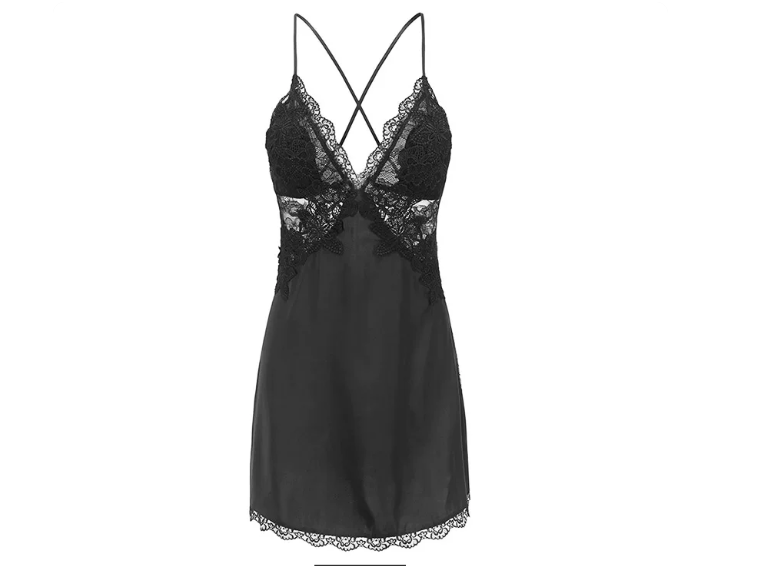 Plus Size Sexy Lace Suspender Nightgown