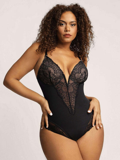 Plus Size Lace Shapewear Bodysuit - Plus Size XL-4XL - View 1