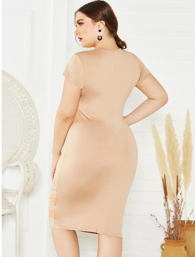 Plus Size Sleeveless Mesh Stitching Dress