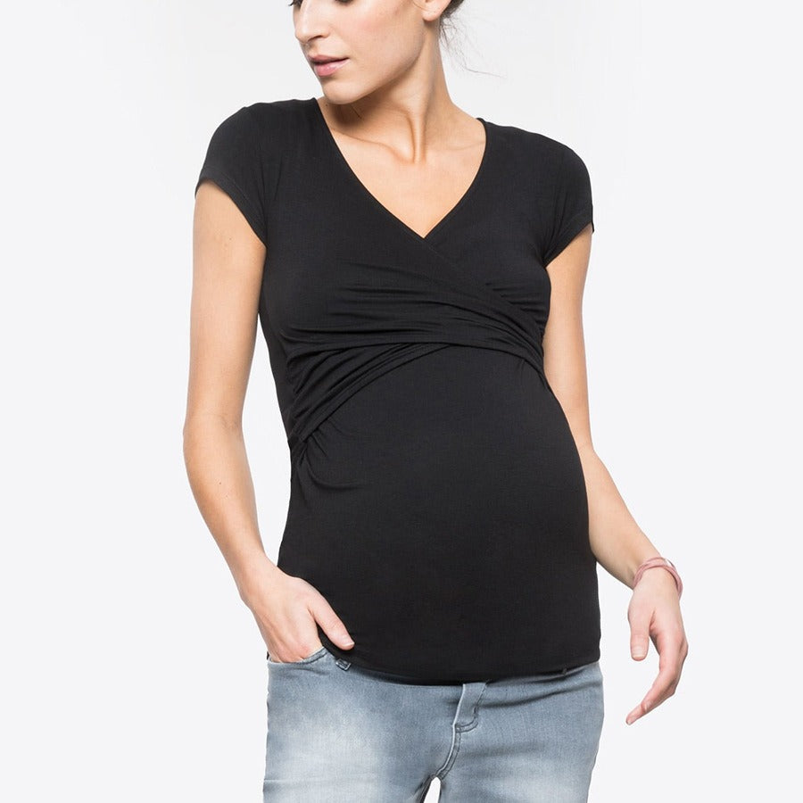Plus Size Summer Nursing Deep V-Neck Top