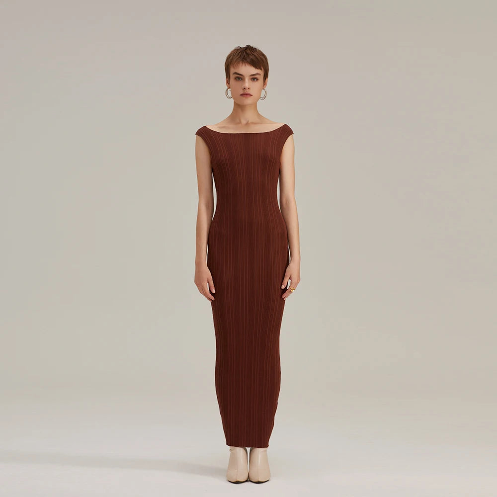 Plus Size Summer Sleeveless Elegant Knitted Maxi Dress