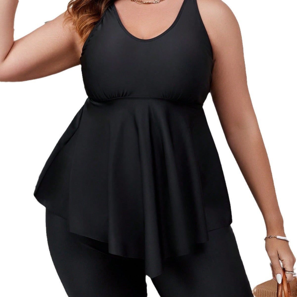 Plus Size Swimdress Polka Dot High Elasticity