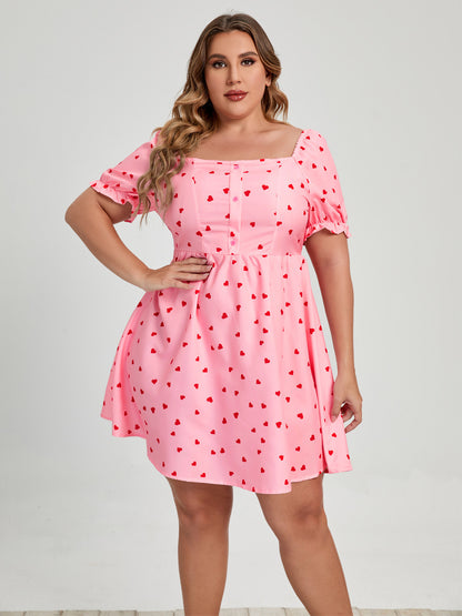 Plus Size Commuter Square Collar Dress - Plus Size XL-4XL - View 5