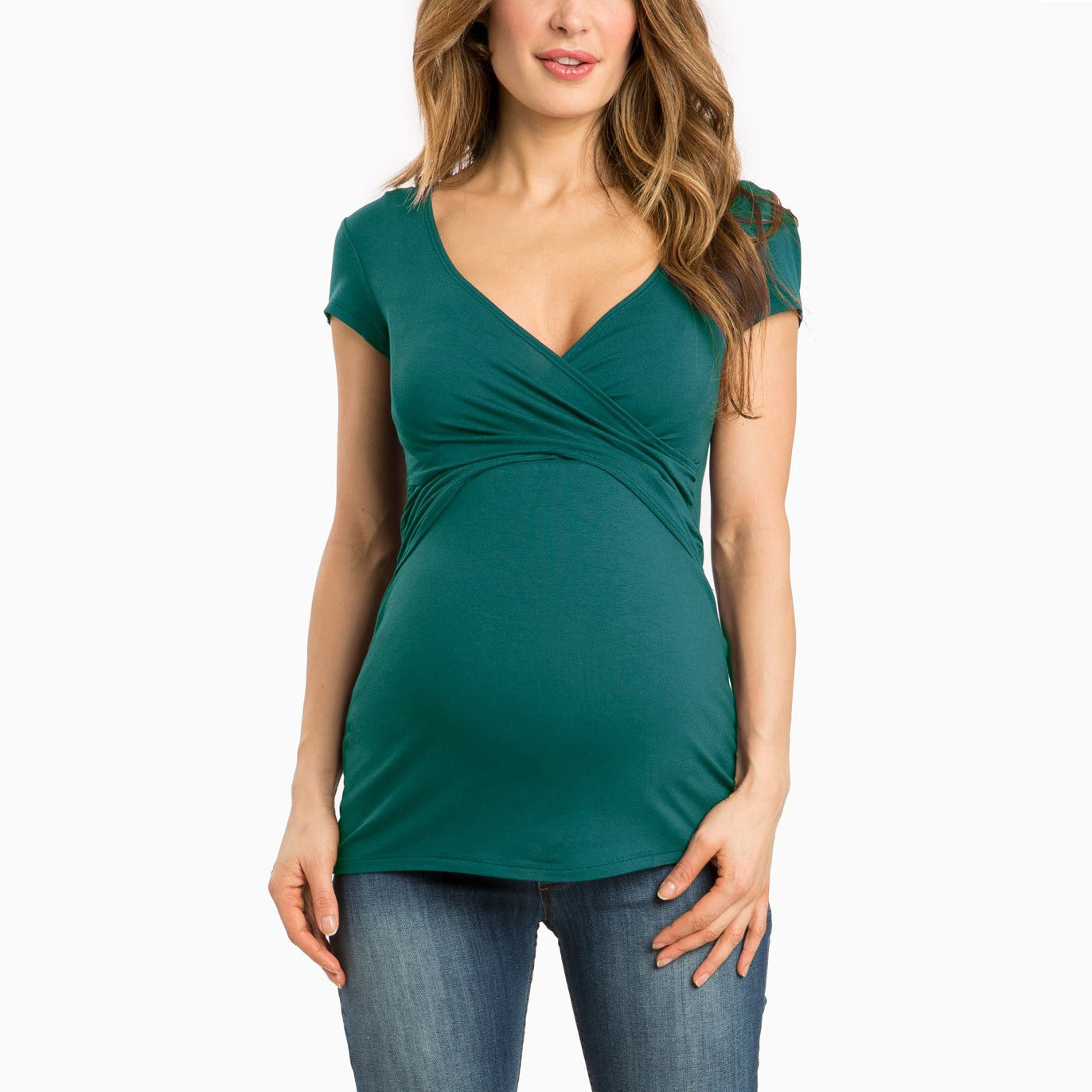 Plus Size Summer Nursing Deep V-Neck Top
