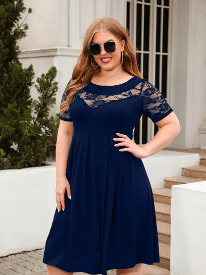 plus-size-ruched-short-sleeve-dress