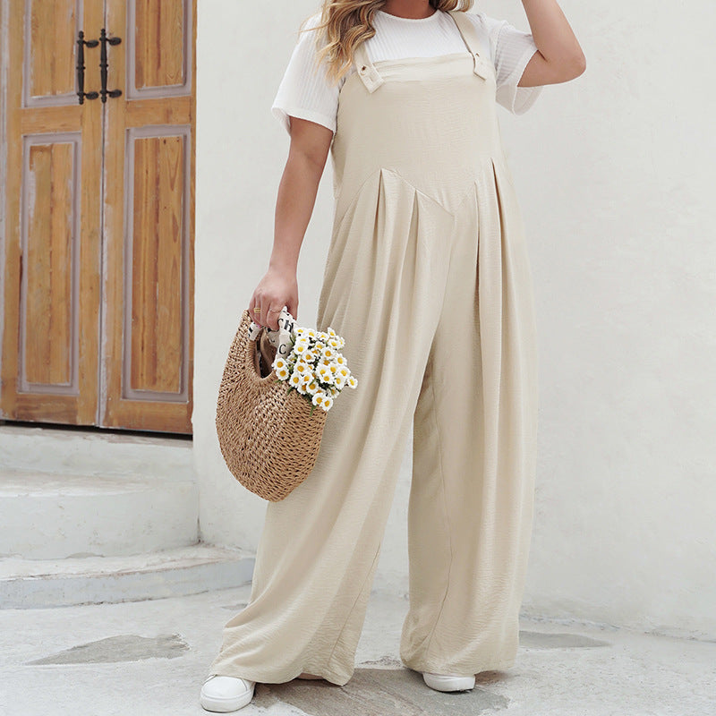 Plus Size Wide Leg Overalls Jumpsuit
