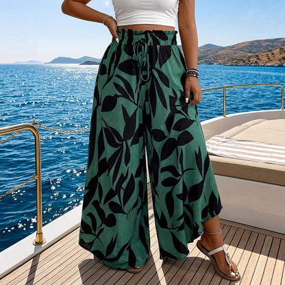 Plus Size High Waist Wide Leg Pants - Plus Size XL-4XL - View 1