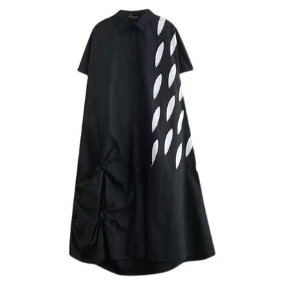 Plus Size Printed Short Sleeve Midi Dress - Plus Size Clothing