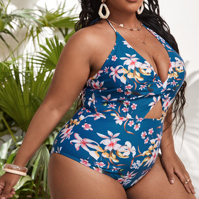 Plus Size Strapless One-Piece Swimsuit