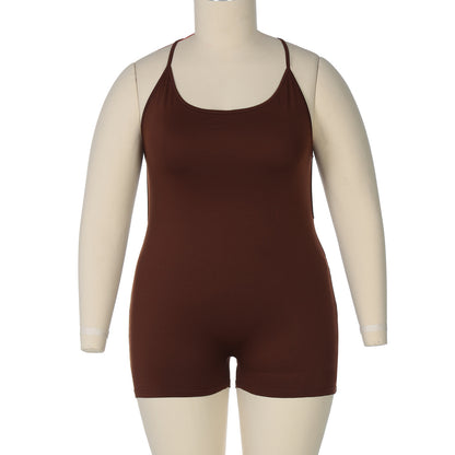 Plus Size Backless Strap Jumpsuit