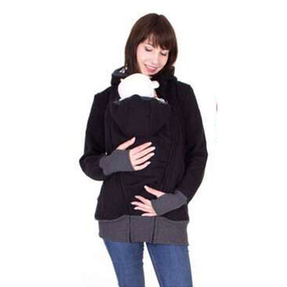 Plus Size Maternity Wool Hoodie Jacket