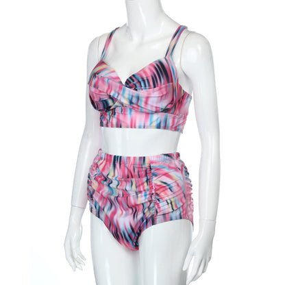 Plus Size High Waist Flower Print Bikini - Plus Size XL-4XL - View 4