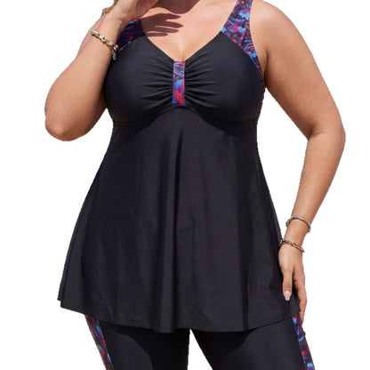 Plus Size Tankini Swimsuit with Skirt - Plus Size Clothing