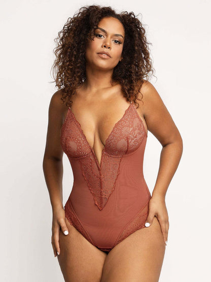 Plus Size Lace Shapewear Bodysuit - Plus Size XL-4XL - View 7