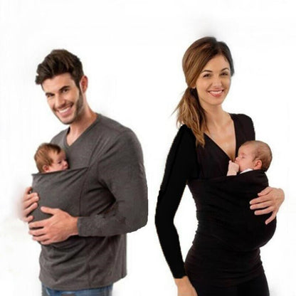 Plus Size Maternity Baby Carrier Kangaroo Shirt - Plus Size XL-4XL - View 6