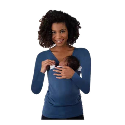 Plus Size Maternity Baby Carrier Kangaroo Shirt - Plus Size XL-4XL - View 5