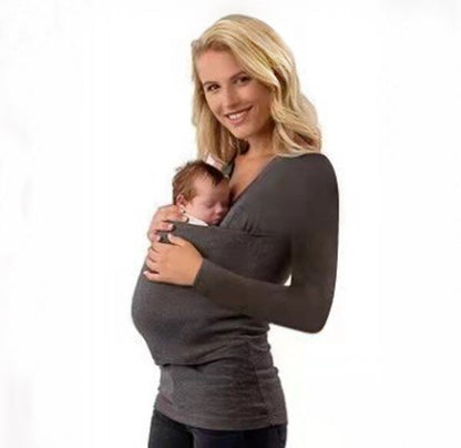 Plus Size Maternity Baby Carrier Kangaroo Shirt - Plus Size XL-4XL - View 8
