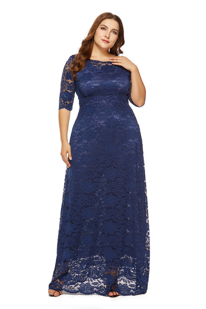 Plus Size Lace Bridesmaid Dress - Plus Size XL-4XL - View 10