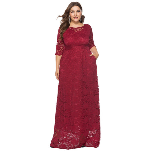 Plus Size Lace Bridesmaid Dress - Plus Size XL-4XL - View 2