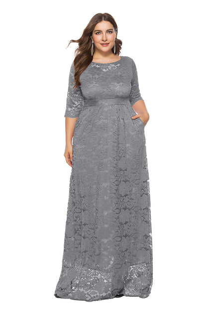 Plus Size Lace Bridesmaid Dress - Plus Size XL-4XL - View 12