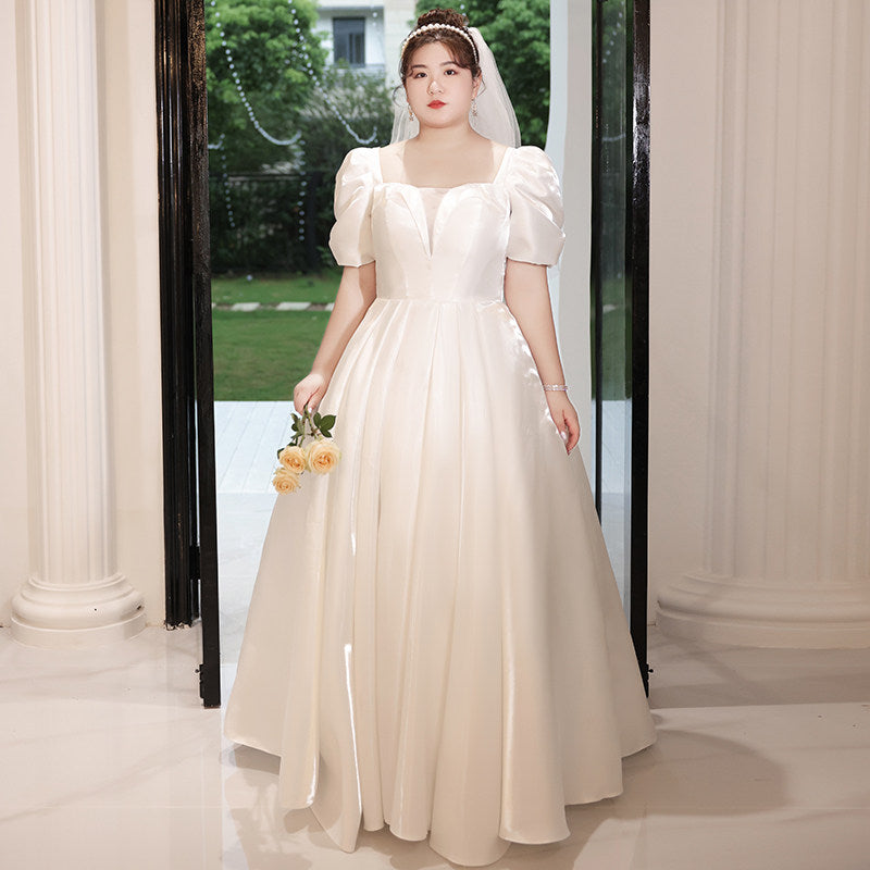 Plus Size Satin Wedding Dress - Plus Size XL-4XL - View 6