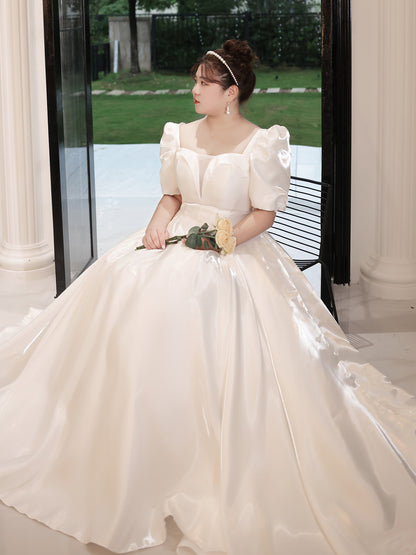 Plus Size Satin Wedding Dress - Plus Size XL-4XL - View 5