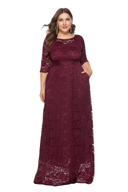 Plus Size Lace Bridesmaid Dress - Plus Size XL-4XL - View 13