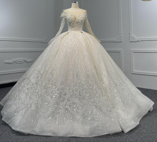 Pearl Long Sleeves Ball gown - Plus Size Clothing