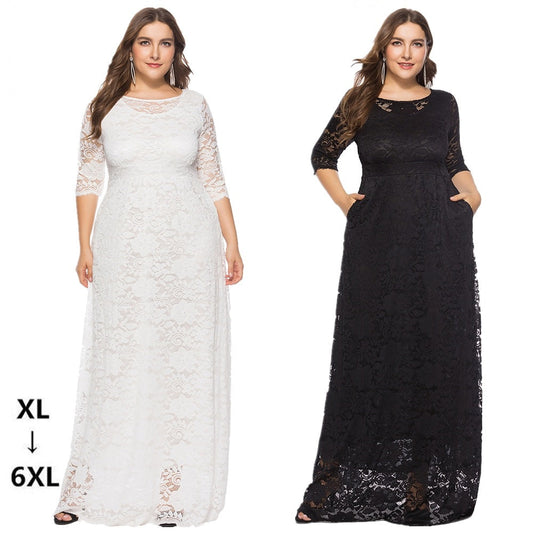Plus Size Lace Bridesmaid Dress - Plus Size XL-4XL - View 1