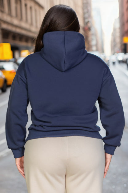 Plus Size Graphic Kangaroo Pocket Hoodie - Plus Size XL-4XL - View 5