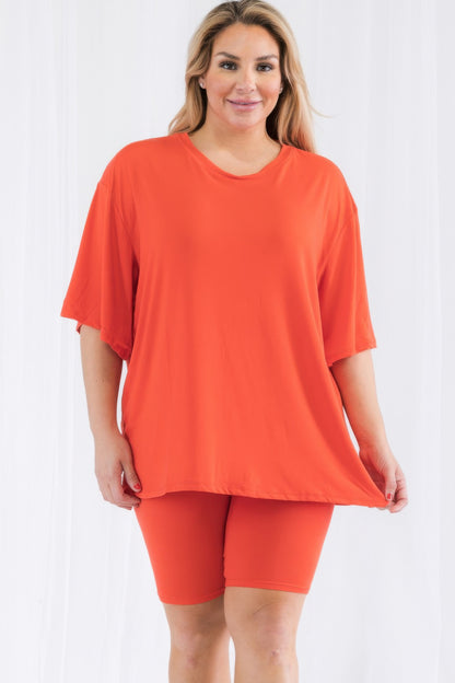 Plus Size Loose Fit Top and Shorts Set - Plus Size XL-4XL - View 9