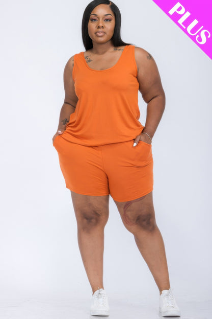 Plus Size Comfy Tank Top and Shorts Set - Plus Size XL-4XL - View 2