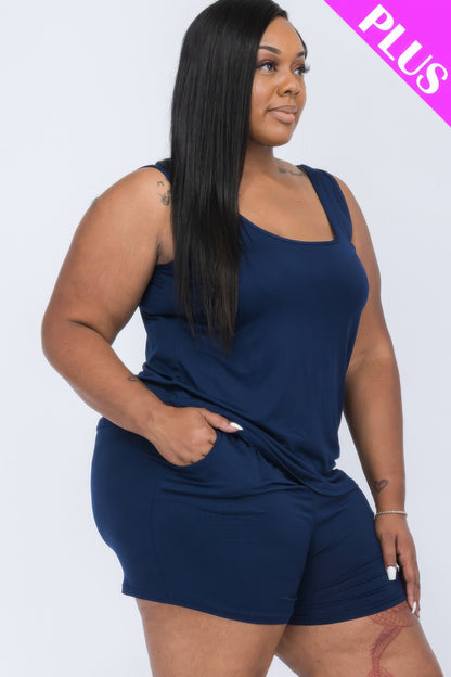 Plus Size Comfy Tank Top and Shorts Set - Plus Size XL-4XL - View 6