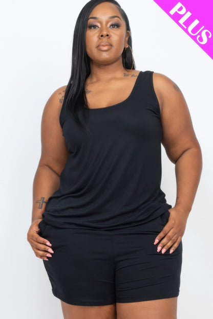 Plus Size Comfy Tank Top and Shorts Set - Plus Size XL-4XL - View 10