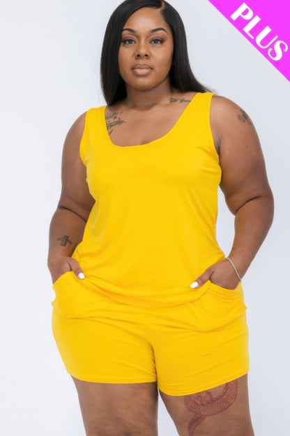 Plus Size Comfy Tank Top and Shorts Set - Plus Size XL-4XL - View 14