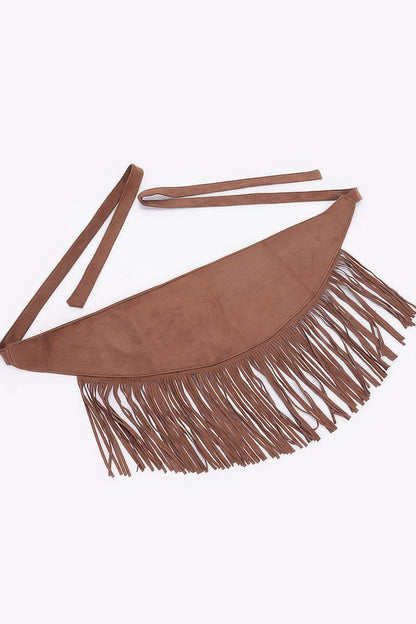 Plus Size Faux Suede Fringe Belt - Plus Size XL-4XL - View 6