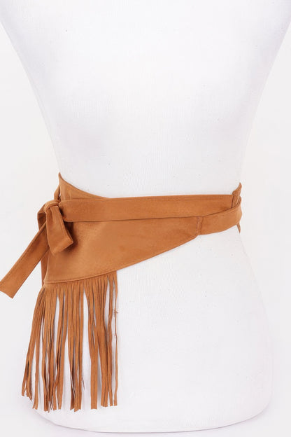 Plus Size Faux Suede Fringe Belt - Plus Size XL-4XL - View 7
