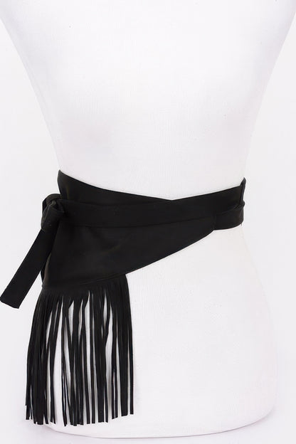 Plus Size Faux Suede Fringe Belt - Plus Size XL-4XL - View 9