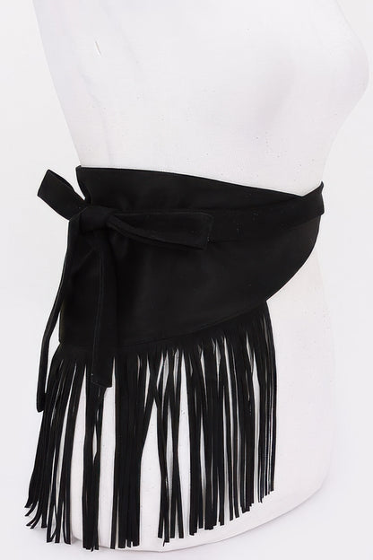 Plus Size Faux Suede Fringe Belt - Plus Size XL-4XL - View 10