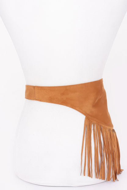 Plus Size Faux Suede Fringe Belt - Plus Size XL-4XL - View 3