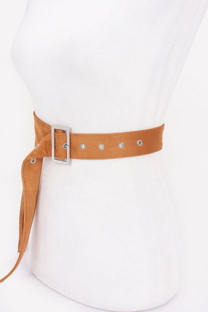Plus Size Faux Suede Fringe Belt - Plus Size XL-4XL - View 5